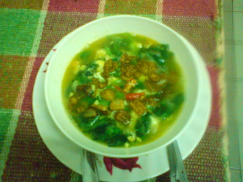 resepi sup sayur telur