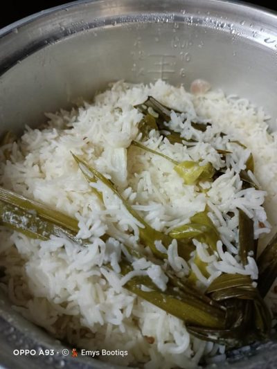 nasi lemak guna beras basmathi