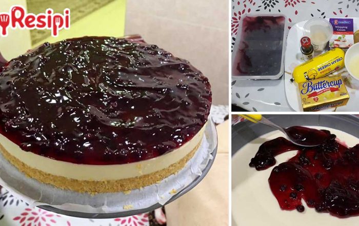 resipi blueberry cheese cake