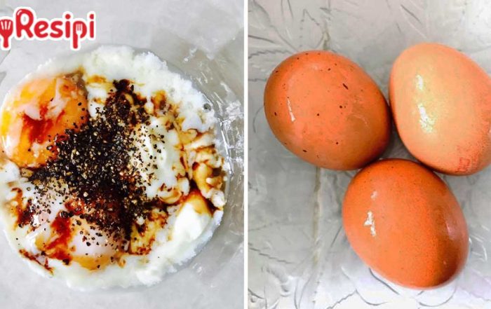 telur separuh masak