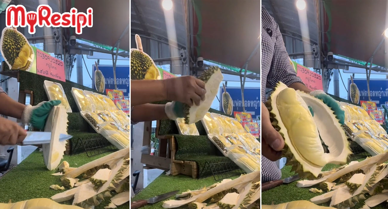 ‘Melawan Hukum Buka Durian’ – Netizen Stress Tengok Cara Peniaga Di Thailand Kupas Durian