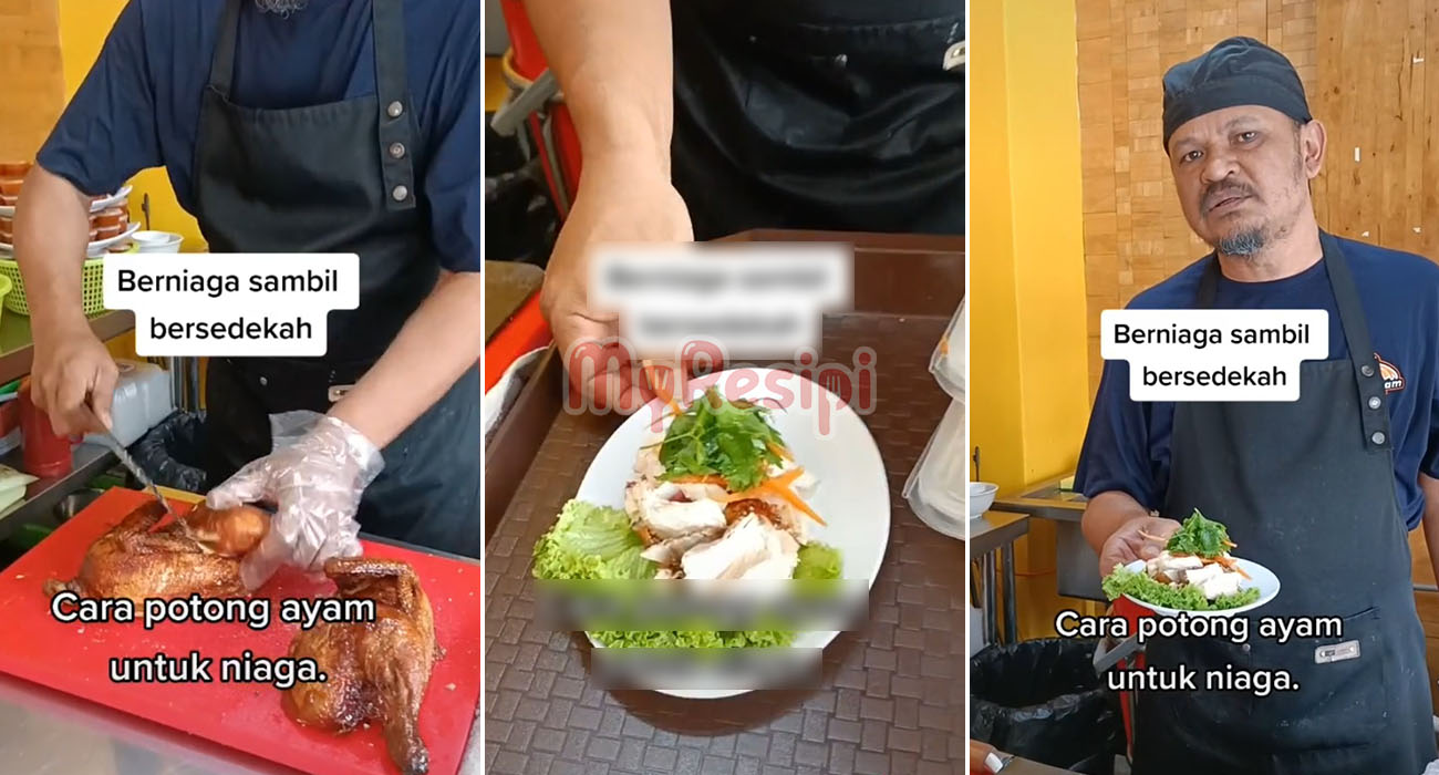 Niaga Sambil Sedekah, Chef Kongsi Cara Potong Ayam 10 Bahagian Tapi Nampak Besar & Menarik