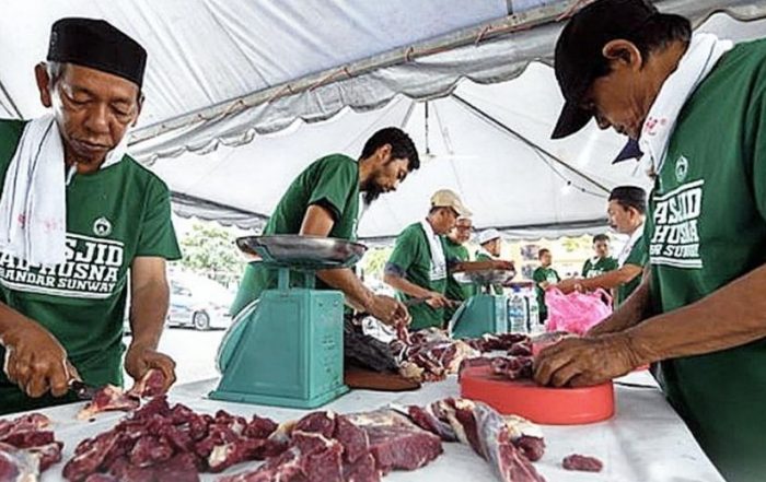 simpan daging korban