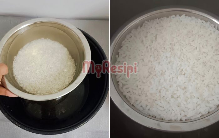 masak nasi double boil