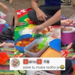 Guna ‘Sudu Mainan’ Anak Untuk Cedok Lauk Masa Picnic, Jelingan Mautnya Buat Netizen Terhibur