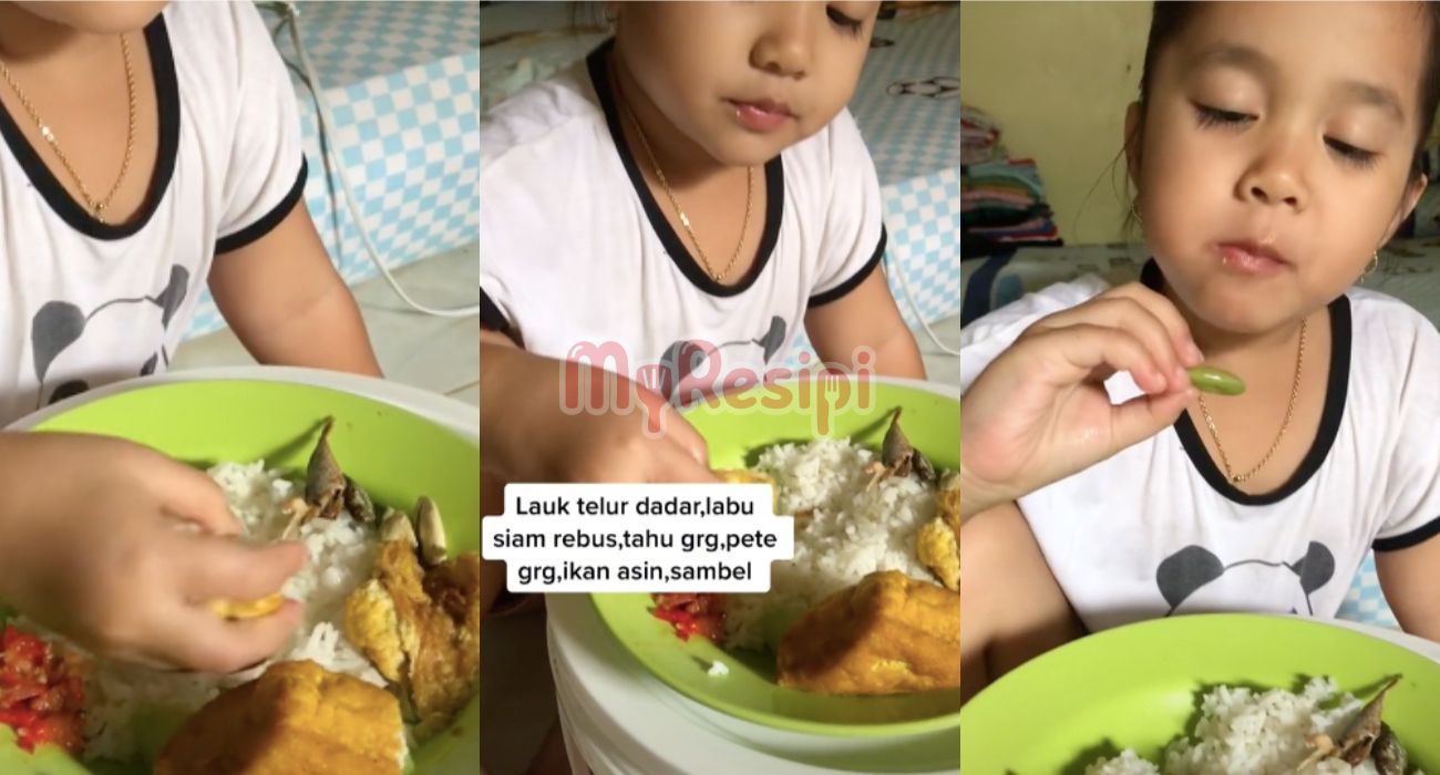 ‘Terliur Tengok’- Netizen Terhibur Lihat Anak Kecil Ini Makan, Macam Orang Dewasa!