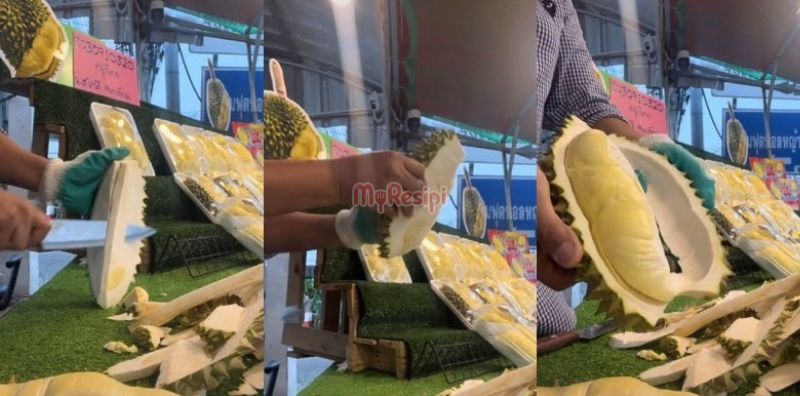 kupas durian