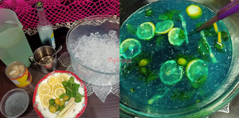 Air Blue Lemonade, Minuman Yang Menyegarkan Ketika Ramadan, Ikut Resipi Mudah Ini