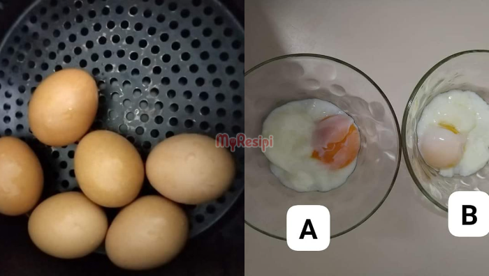 buat telur separuh masak
