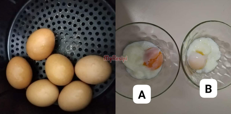 telur separuh masak