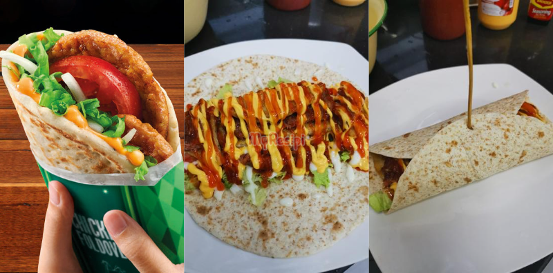 Tortilla Wraps Ala Chicken Foldover Mcd, Guna Roti Gardenia Dan Daging Burger Je