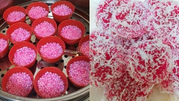 kuih sagu merah