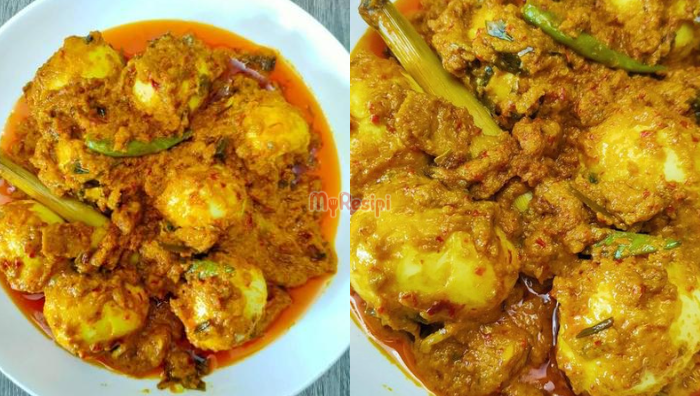 telur bumbu kuning pedas