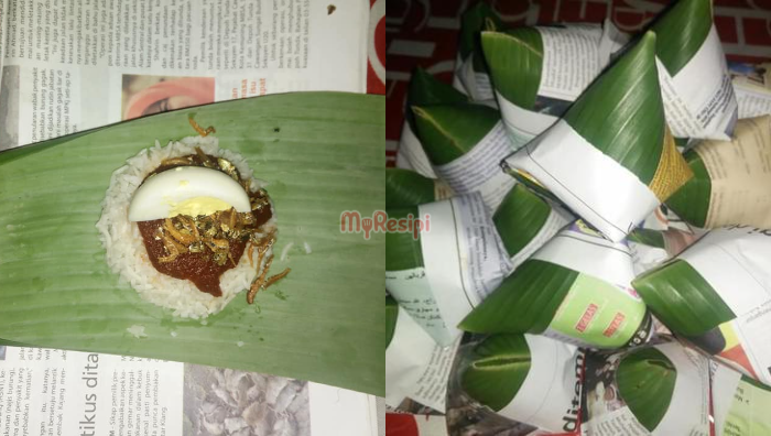cara bungkus nasi lemak