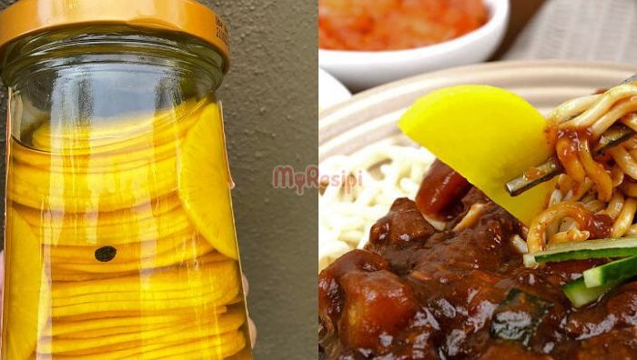 yellow pickled radish