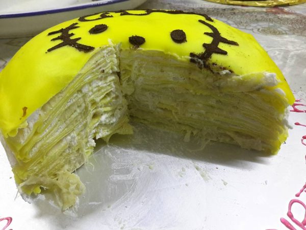 kek durian crepe