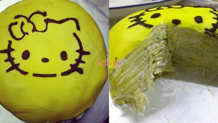 kek durian crepe