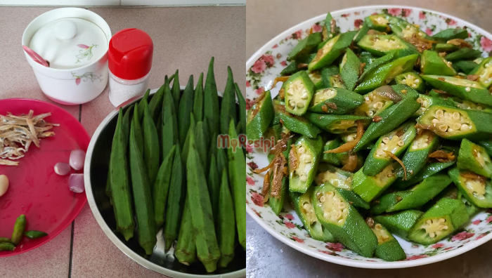 sayur bendi tumis ikan bilis