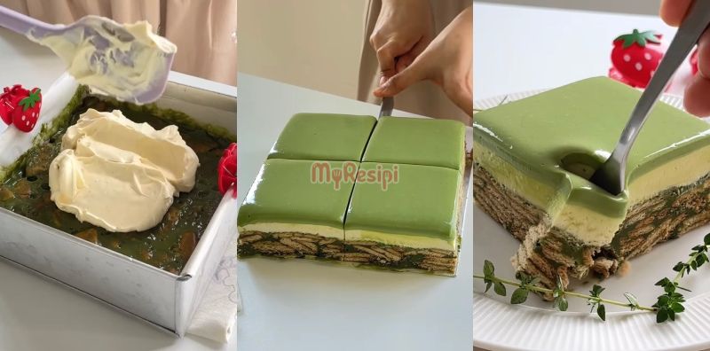 kek batik matcha