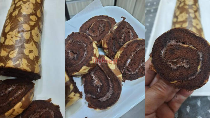 kek gulung batik nutella