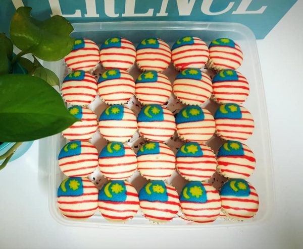 apam polkadot corak bendera malaysia