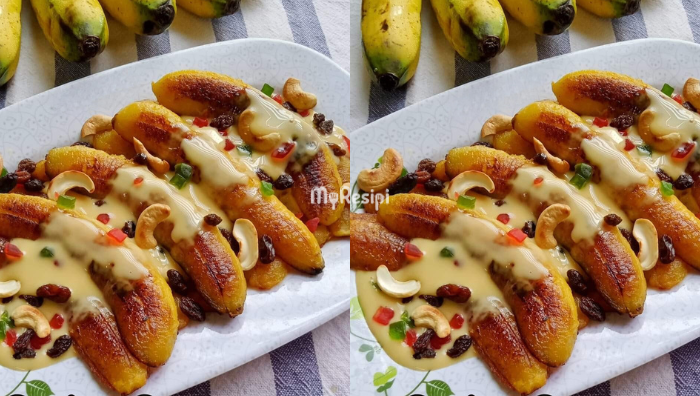 puding pisang sos kastard