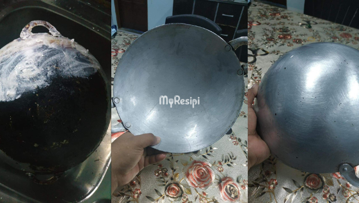 cara cuci kerak kuali