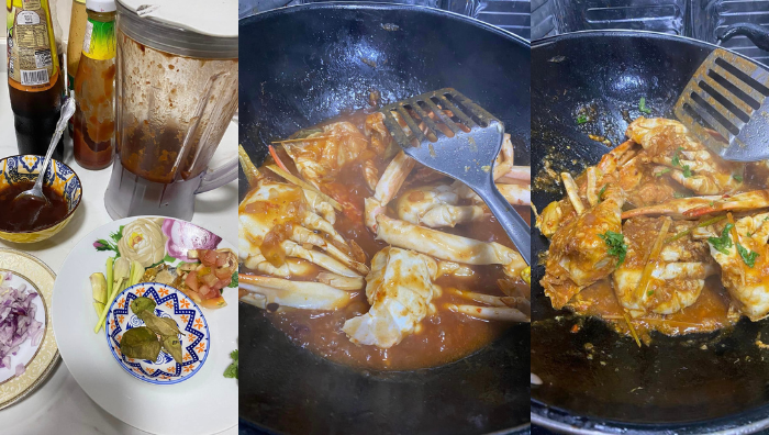 ketam masak sambal telur pecah