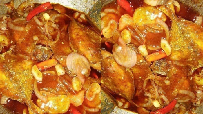 bawal masak sos pedas
