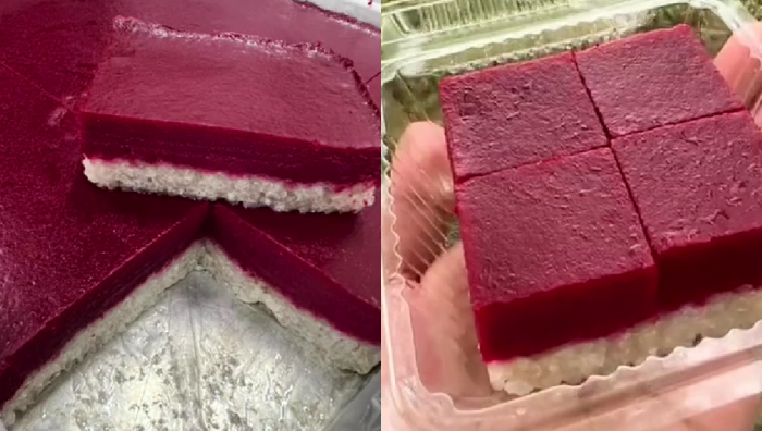 kuih seri muka red velvet