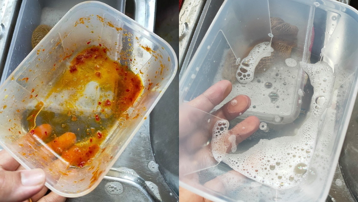 cara bersihkan bekas plastik
