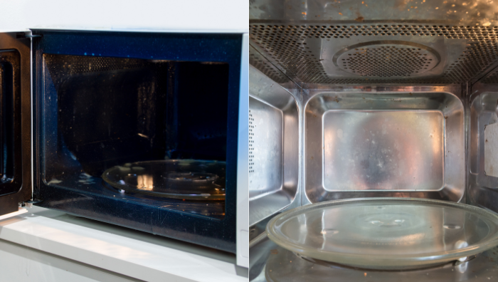 hilangkan bau dalam microwave