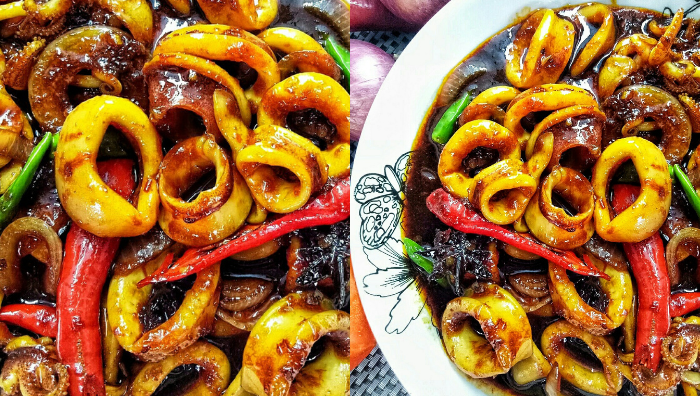 sotong masak kicap pedas