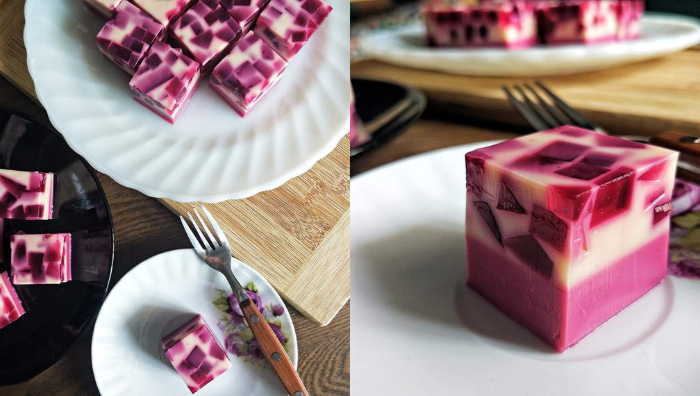 Puding Blueberry Cincau