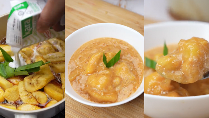 pengat pisang gula hangus