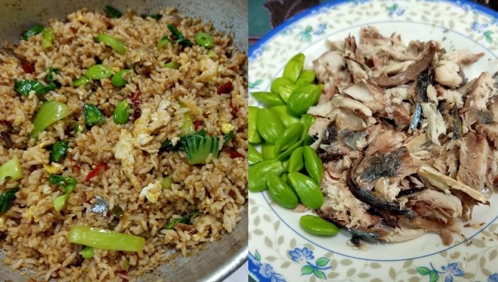 nasi goreng ikan rebus