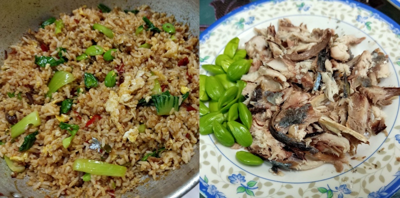 nasi goreng ikan rebus