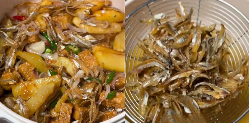 ikan bilis goreng bawang