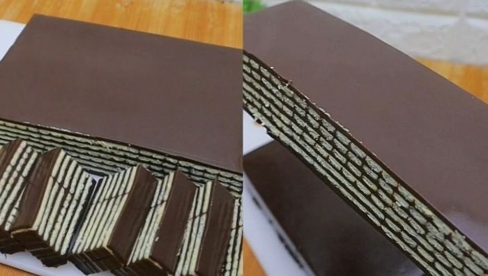 puding lapis coklat crispy