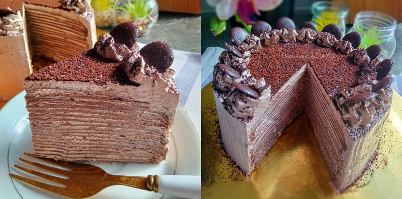 Cara Buat Kek Mille Crepe Coklat, Setiap Suapan Rasa Nikmat Sungguh!