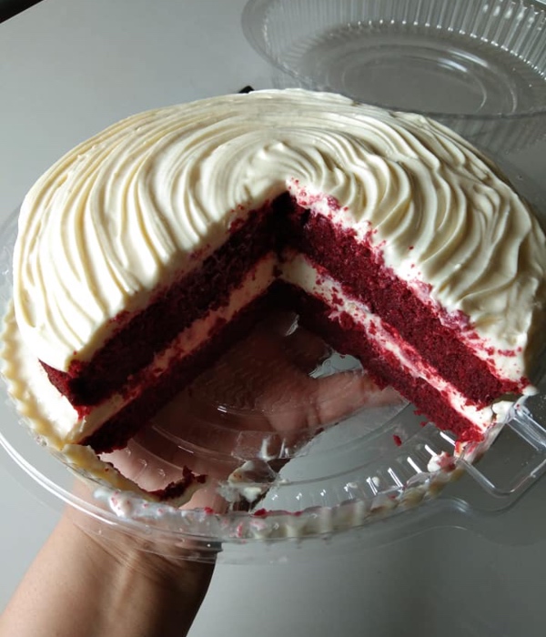 kek red velvet kukus