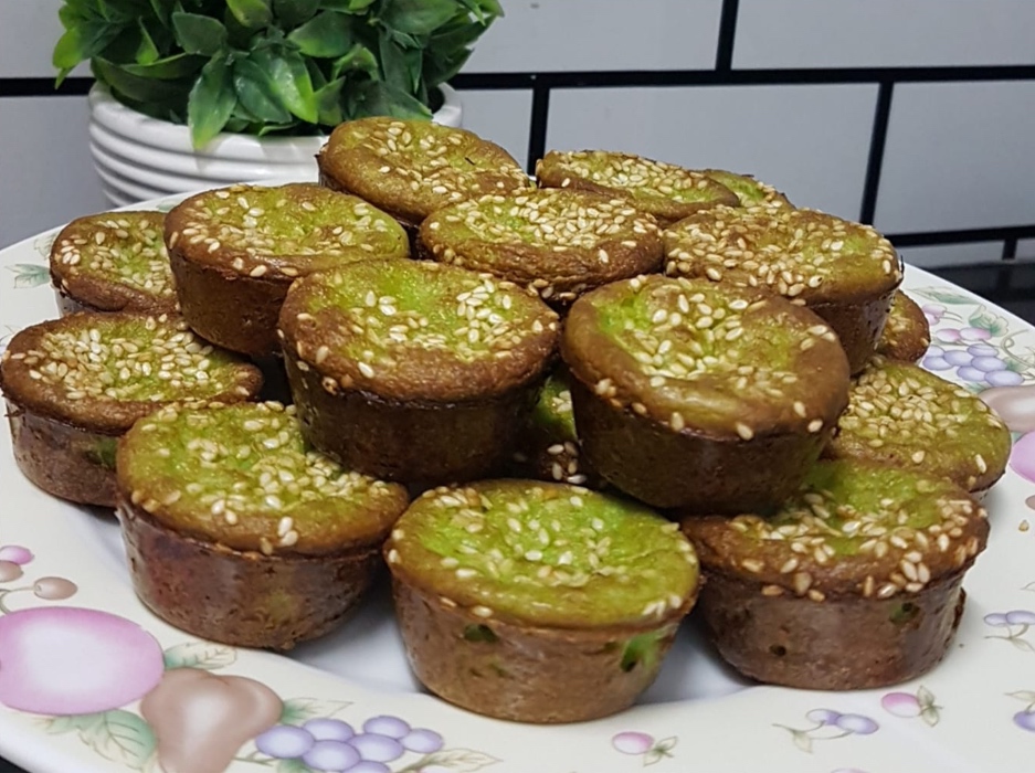 kuih bakar pandan sedap