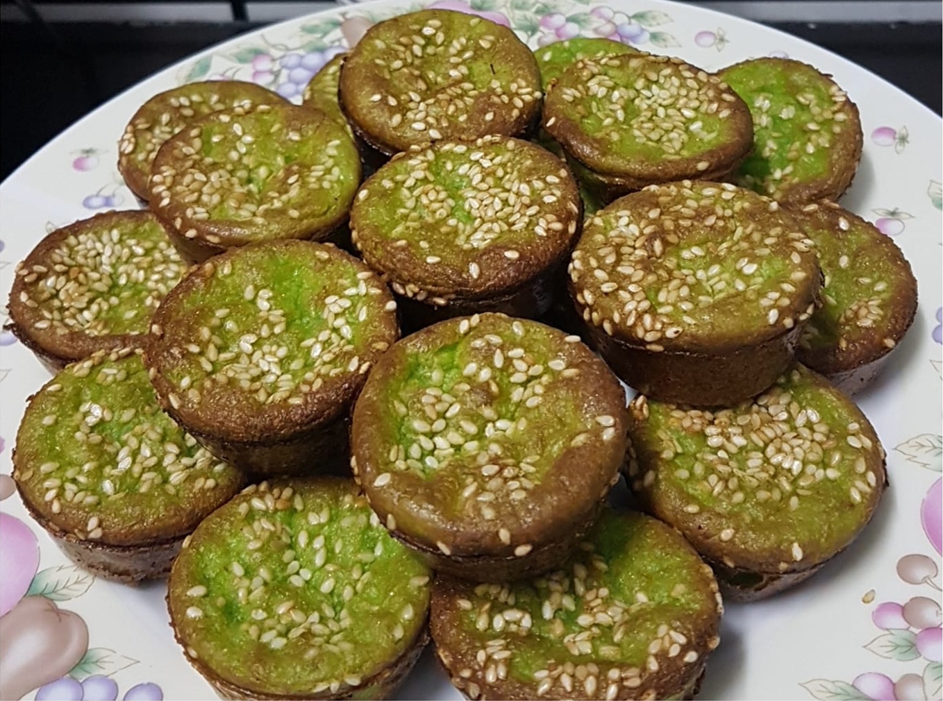 kuih bakar pandan sedap