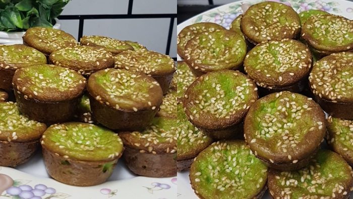 kuih bakar pandan sedap