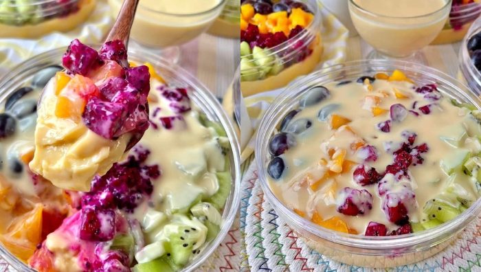 puding kastard sukatan cawan