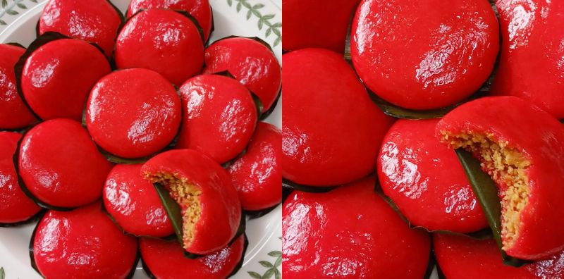 Resipi Kuih Ku Inti Kacang, Rasa Berlemak & Cantik Merah Berkilauan Serta Sedap!