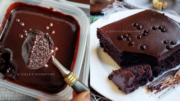 kek coklat kukus simple