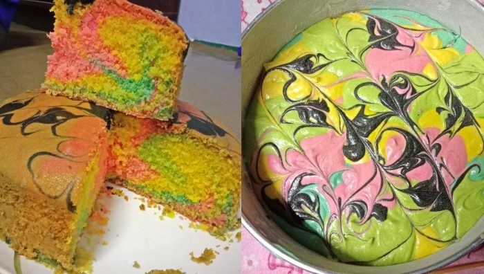 kek marble sukatan cawan