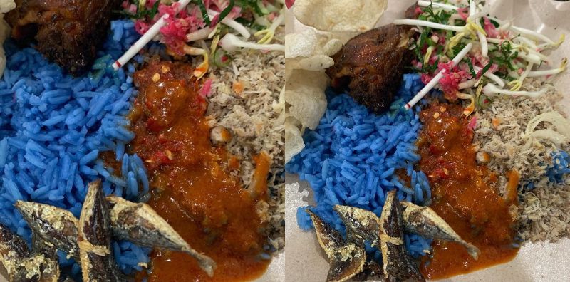 Resipi Nasi Kerabu ‘Ori’ Bunga Telang, Buat Jiran Sebelah Terliur!