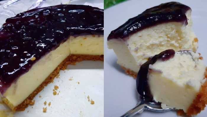 resepi blueberry cheesecake